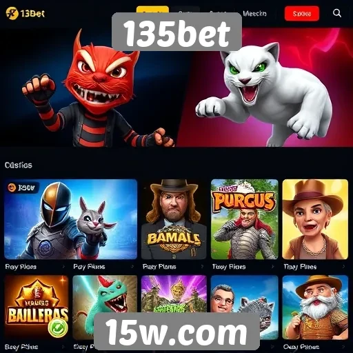 Variedade de jogos disponíveis na plataforma 135bet